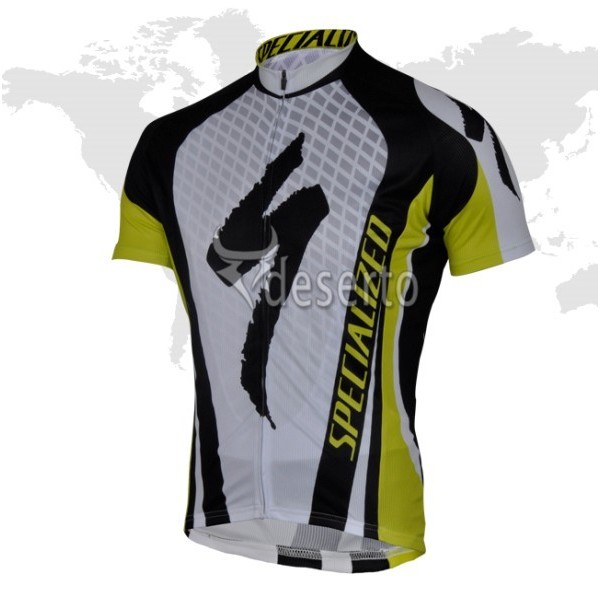 2013 Specialized Radtrikot Kurzarm Weiß Schwarz Gelb YZVA442