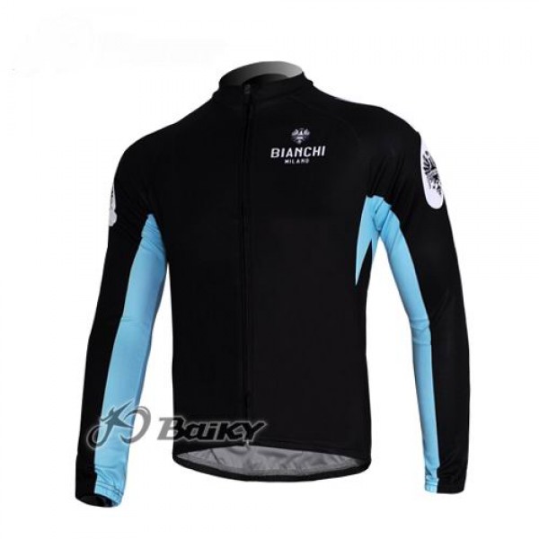 Bianchi Pro Team Fahrradtrikot Langarm Schwarz Blau AXJU651