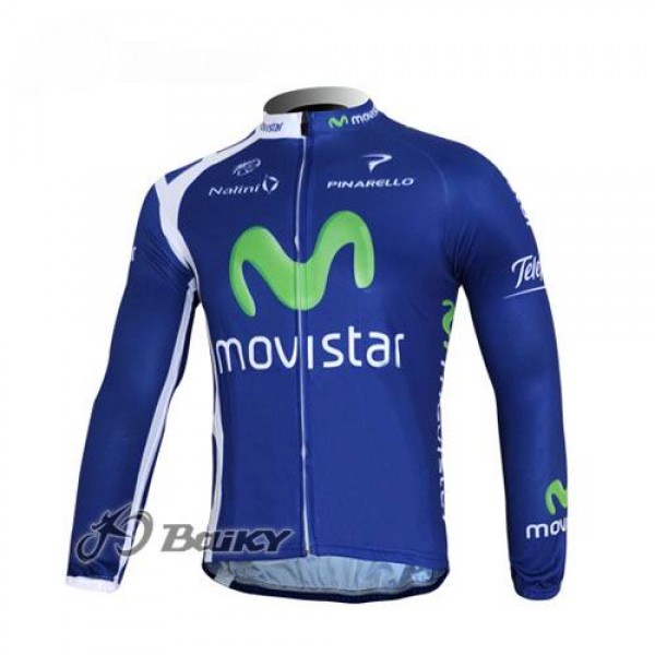 Movistar Team Fahrradtrikot Langarm Blau PSNX720