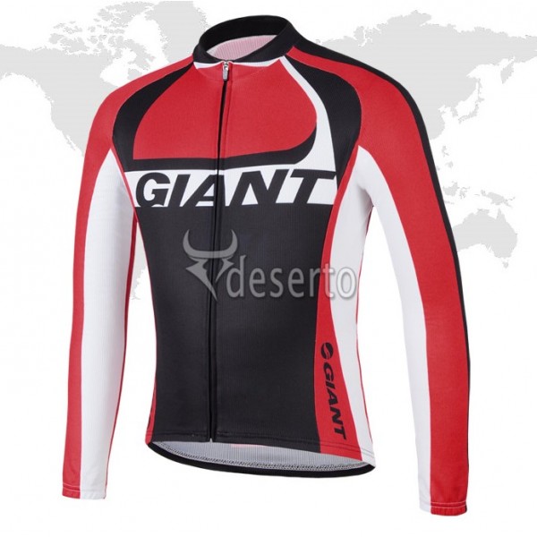 2014 Giant Fahrradtrikot Langarm Schwarz Rot RJPG583