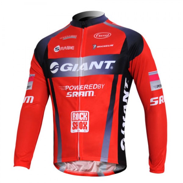 Giant Sram Pro Team Fahrradtrikot Langarm Rot Schwarz WWBI381