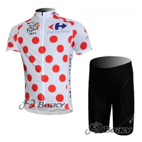 Tour de France 2011 Gepunktetes Trikot Kurz Radhose Weiß Rot OLWE813