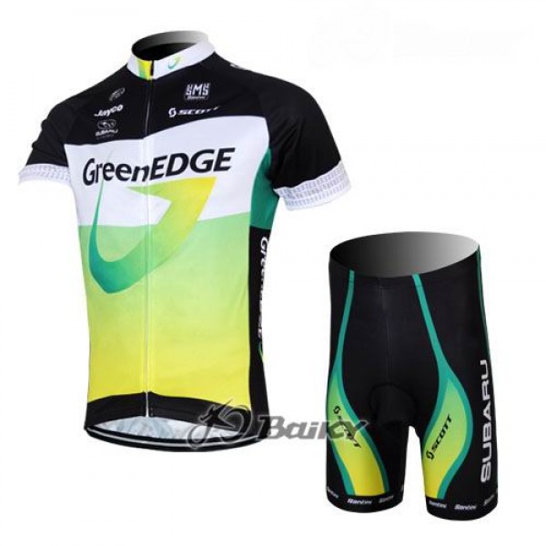 Green Edge Radbekleidung Radtrikot Kurzarm und Fahrradhosen Kurz Grün QLCF472