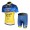 2013 Saxo Bank Tinkoff Pro Team Radtrikot Kurzarm und Kurz Radhose Kits Blau Gelb QLUJ428