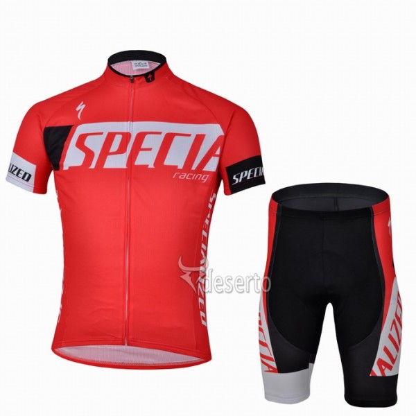 Specialized Racing Radbekleidung Radtrikot Kurzarm und Fahrradhosen Kurz Rot WNIV672