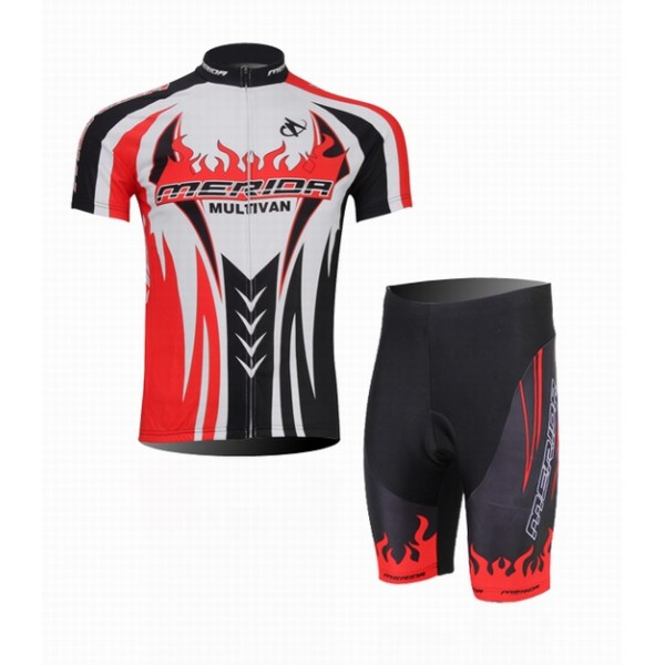 2014 Merida Multivan team Radbekleidung Radtrikot Kurzarm und Fahrradhosen Kurz Schwarz ZFJJ337