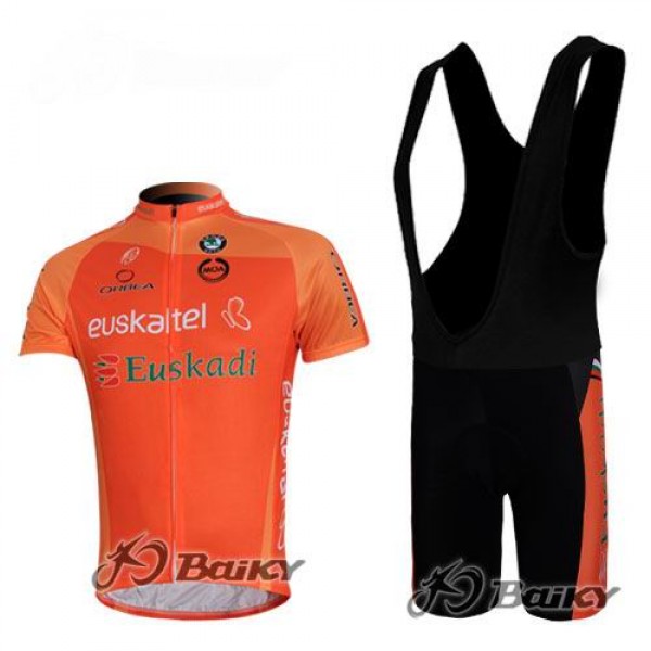 Euskaltel-Euskadi Pro Team Radtrikot Kurzarm Kurz Trägerhose Kits Orange ESRV990