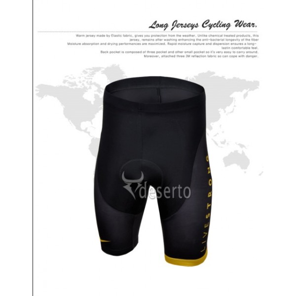 Livestrong Kurz Radhose Schwarz Gelb 2013 BTEG227