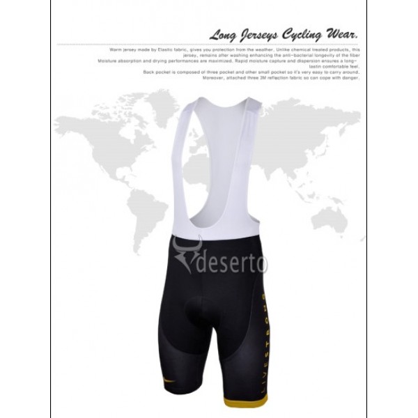 Livestrong Kurz Trägerhose Schwarz Gelb 2013 LPST851