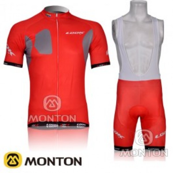 Look 2012 Fahrradbekleidung Satz Fahrradtrikot Kurzarm Trikot und Kurz Trägerhose Rot BRXW943