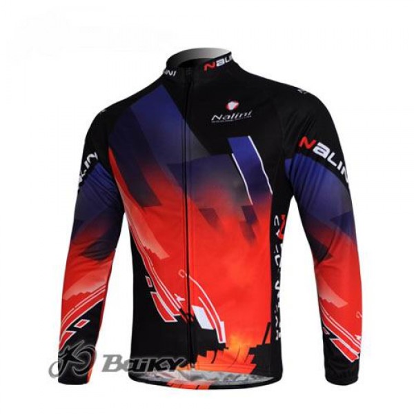 Nalini Pro Team Fahrradtrikot Langarm Rot Schwarz IYHH540