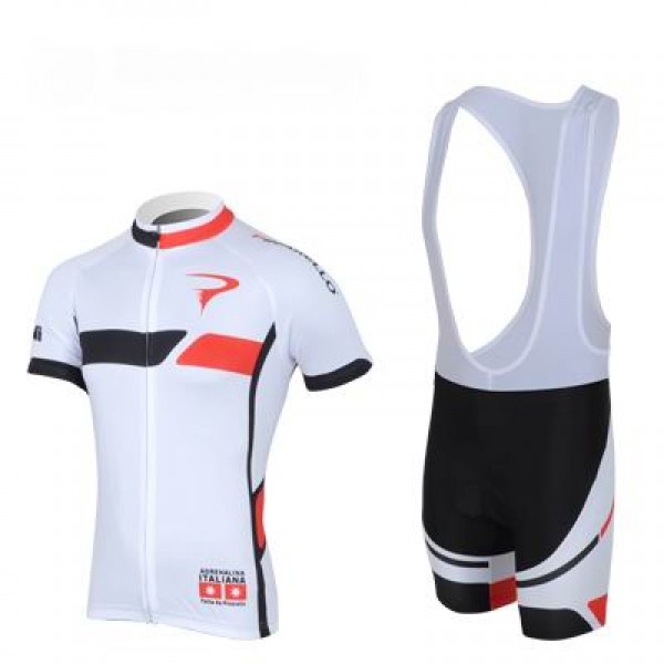 2013 Pinarello Fahrradbekleidung Satz Fahrradtrikot Kurzarm Trikot und Kurz Trägerhose Weiß GSMJ971