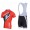 2013 Scott Racing Fahrradbekleidung Satz Fahrradtrikot Kurzarm Trikot und Kurz Trägerhose Rot Schwarz REVA464