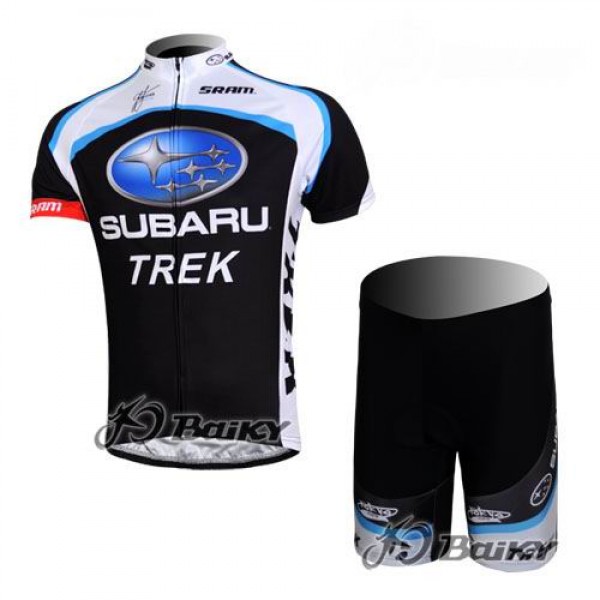 Subaru Trek Pro Team Radbekleidung Radtrikot Kurzarm und Fahrradhosen Kurz Schwarz JPZK477