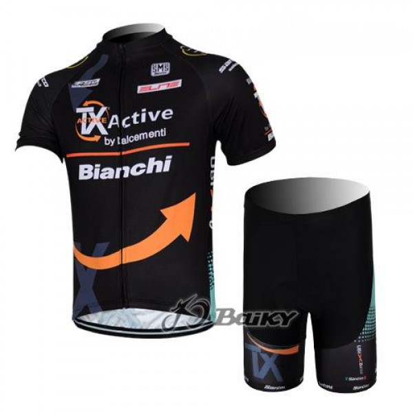 2012 TX active bianchi Pro Team Radtrikot Kurzarm Kurz Radhose Kits Schwarz IVTS295