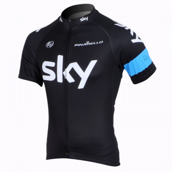 2013 Team Sky Radtrikot Kurzarm Schwarz Blau NVQA527