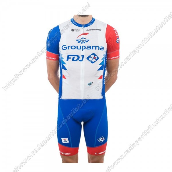 Profiteams Groupama Fdj 2021 Fahrradbekleidung Satz Radtrikot Kurzarm+Radhose AQOGP