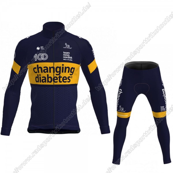 Profiteams Novo Nordisk 2021 Radsport Fahrradbekleidung Trikot Langarm+Lang Trägerhose LTELC