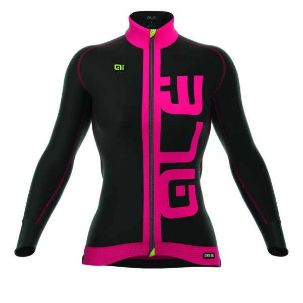 2016 ALE ARCOBALENO Damen Radtrikot Langarm-PINK FLUO OBUU239