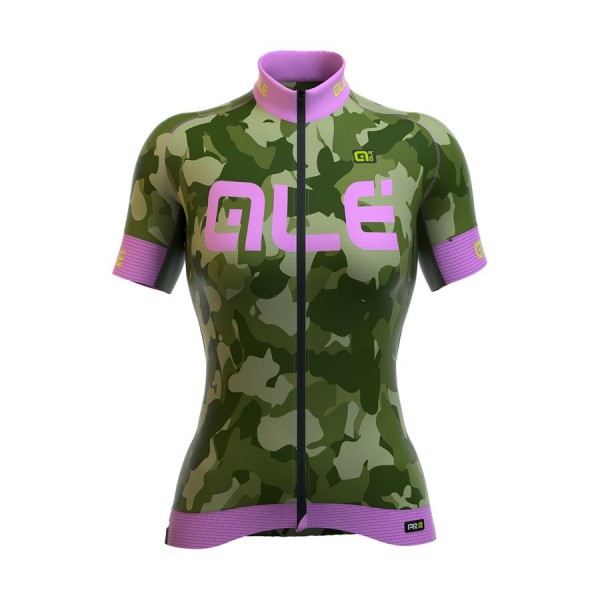 2016 Damen Ale Graphics PRR Camo-Grün Radtrikot Kurzarm PHJV858