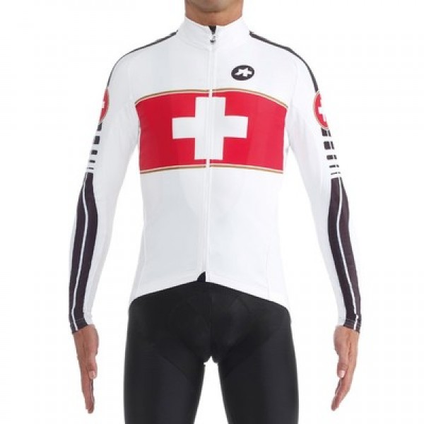 2016 Assos Weiß Fahrradtrikot Langarm NCGI382