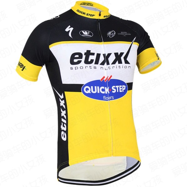 2016 QUICK STEP Pro Radtrikot Kurzarm Gelb VDEI749