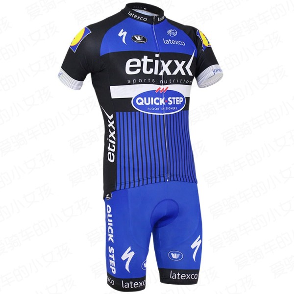 2016 ETIXX-QUICK STEP Radbekleidung Radtrikot Kurzarm und Fahrradhosen Kurz Blau YSVF976