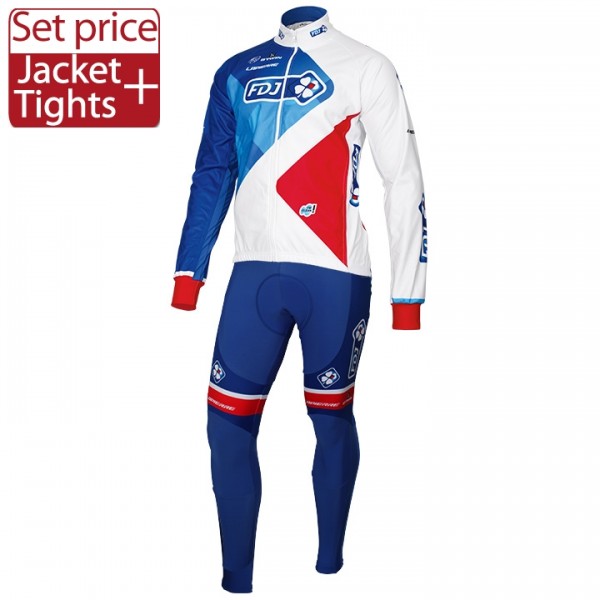 2016 Team FDJ Fahrradbekleidung Satz Radtrikot Langarm und Lange Radhose CCSA778