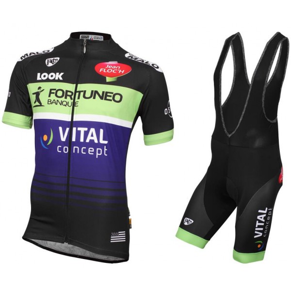 2016 FORTUNEO-VITAL CONCEPT Fahrradbekleidung Satz Fahrradtrikot Kurzarm Trikot und Kurz Trägerhose NACH835