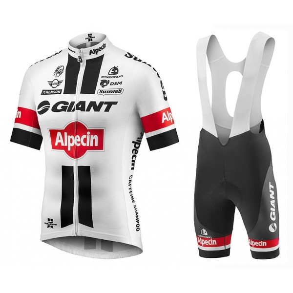 2016 Giant Alpecin TDF Ausgabe Weiß Radtrikot und Trägerhosen Set ZBYJ922