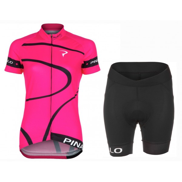 2016 Pinarello MIRA Rose Damen Fahrradbekleidung Satz Radtrikot Kurzarm+Kurz Radhose DPHA222