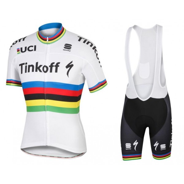 2016 TINKOFF World Champion Fahrradbekleidung Satz Fahrradtrikot Kurzarm Trikot und Kurz Trägerhose OXLK279