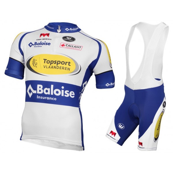 2016 TopSport Vlaanderen-Balois Fahrradbekleidung Satz Fahrradtrikot Kurzarm Trikot und Kurz Trägerhose YKMJ103