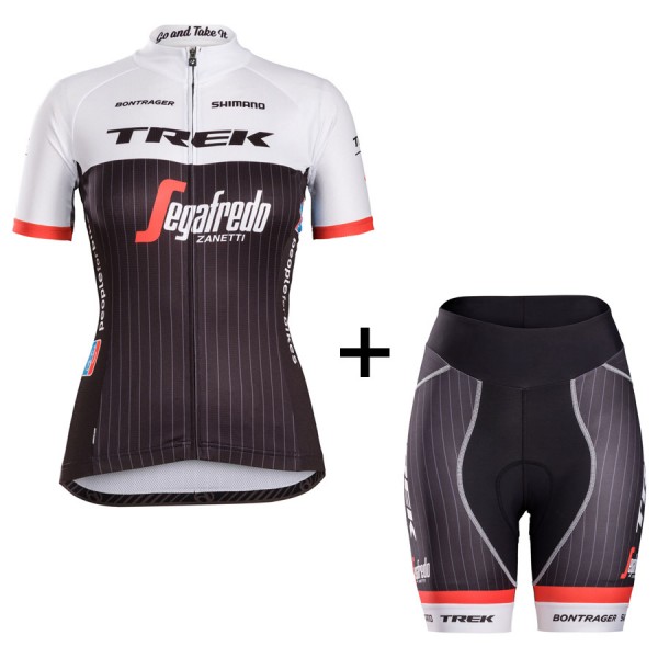 2016 Trek Segafredo Racing Team Damen Radbekleidung Radtrikot Kurzarm und Fahrradhosen Kurz OIPZ336