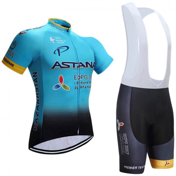 2017 Astana Fahrradbekleidung Satz Radtrikot Kurzarm+Kurz Trägerhose 553WGCL