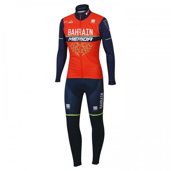 BAHRAIN-MERIDA Fahrradbekleidung Satz Radtrikot Langarm+Lang Radhose 2017 449AUOT