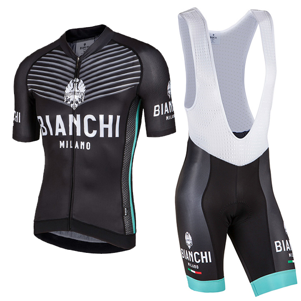 Bianchi Milano 2017 Fahrradbekleidung Satz Radtrikot Kurzarm+Kurz Trägerhose A5 723GLGF