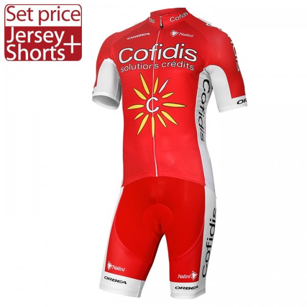 2017 Cofidis Fahrradbekleidung Satz Radtrikot Kurzarm+Kurz Radhose 464PRDM