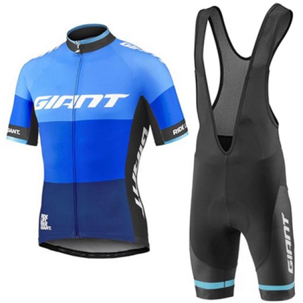 2017 Giant Fahrradbekleidung Satz Radtrikot Kurzarm+Kurz Trägerhose Blau 814ZDGX