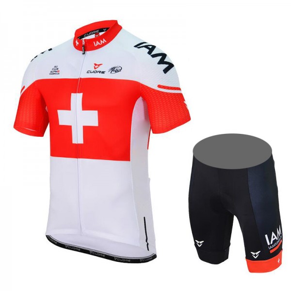 IAM 2017 Swiss Champion Fahrradbekleidung Satz Radtrikot Kurzarm+Kurz Radhose 343MLMT