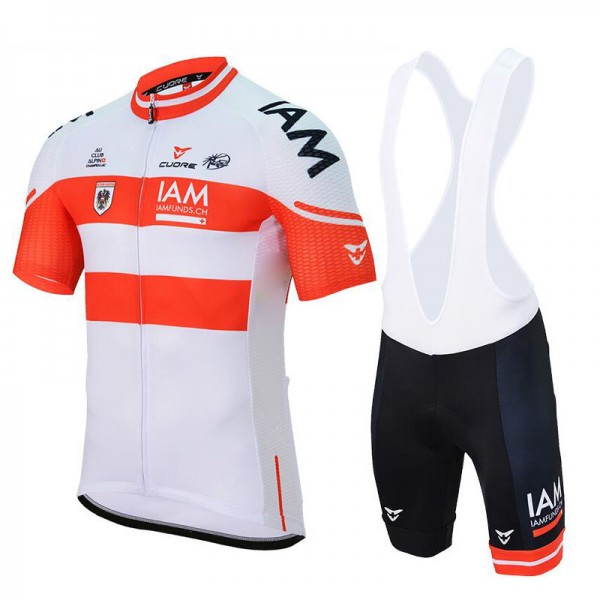 IAM 2017 Austrian Champion Fahrradbekleidung Satz Radtrikot Kurzarm+Kurz Trägerhose 532UIWL