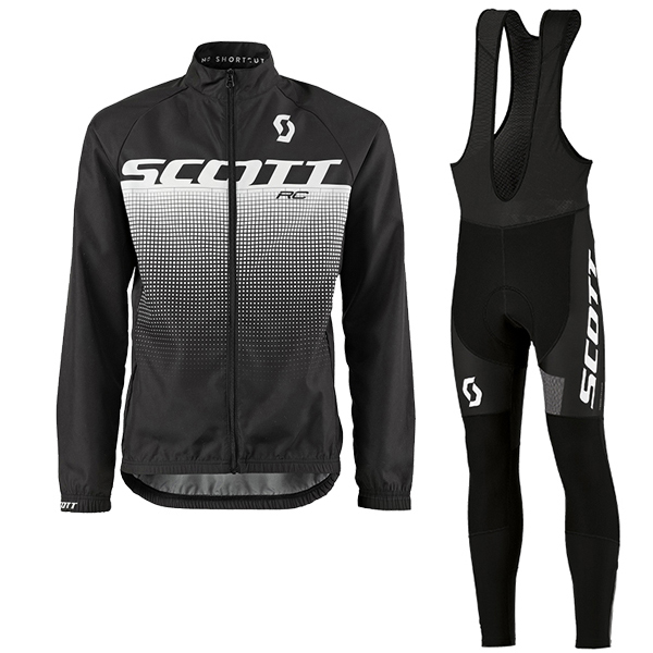 2017 Scott Rc Weiß-noir Fahrradbekleidung Satz Radtrikot Langarm+Lang Trägerhose 979CECI