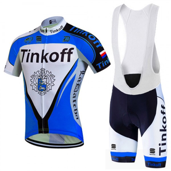 2017 Tinkoff Blau Fahrradbekleidung Satz Radtrikot Kurzarm+Kurz Trägerhose 749JZJD