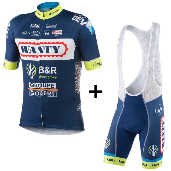 2017 Wanty Groupe Gobert Fahrradbekleidung Satz Radtrikot Kurzarm+Kurz Trägerhose 367IIZI